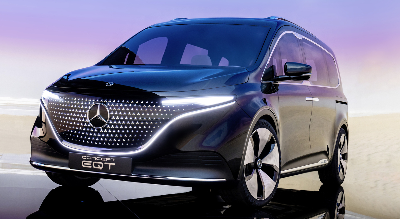 Il concept di Mercedes EQT è un van compatto a sette posti a batteria