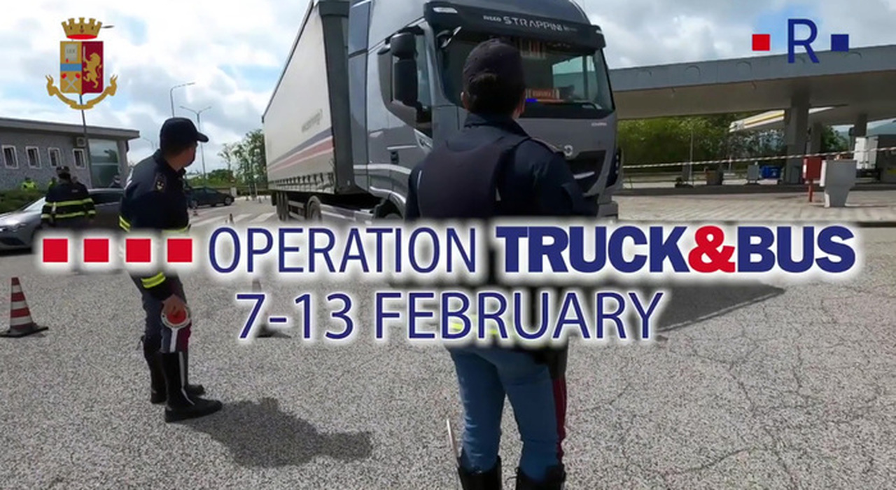 Nell'operazione Truck & Bus, coordinata da Roadpol, ha controllato 7.732 mezzi pesanti e 652 autobus